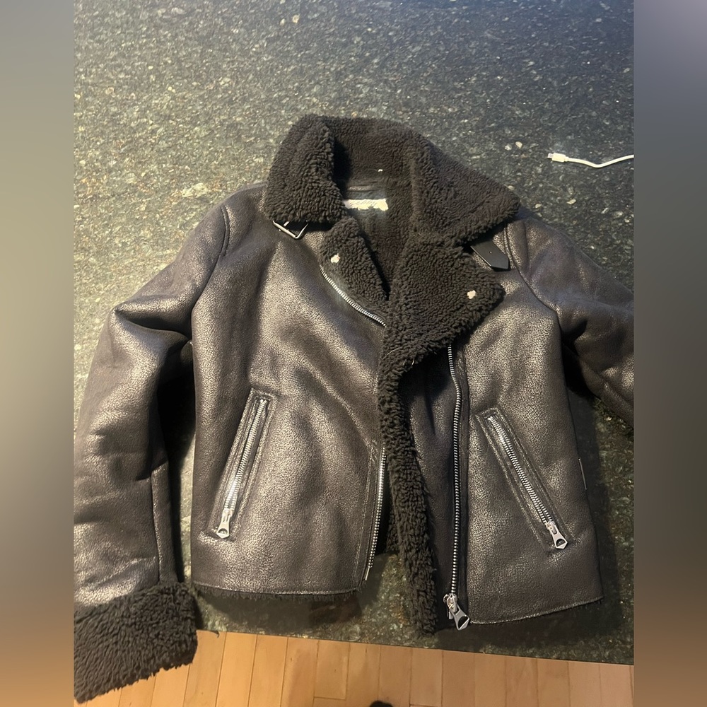 Black Sherpa  Coat